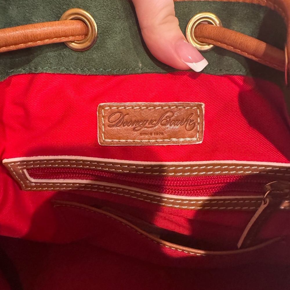 Dooney & Bourke Tan Leather Drawstring Bucket Bag with Tassels - Picture 6 of 6